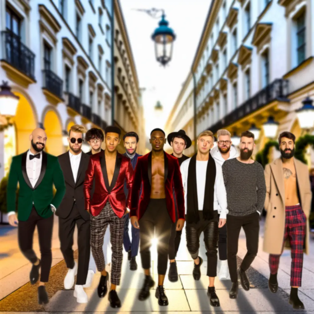 Męskie stylizacje sezonowe prezentowane w miejskiej przestrzeni